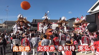 2024.10.20(日) 寛弘寺/東板持/北別井/南別井 だんじり (寛弘寺小屋前) 歌い回し 曳き唄 大阪府河南町