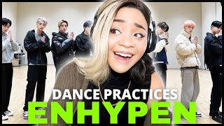 Reaction to ENHYPEN Dance Practices (Upper-Side Dreamin, Blessed-Cursed and more!)