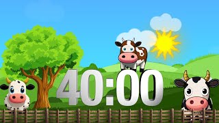 40 Minute Summer Farm Timer | Happy Music for Kids Classroom | Alarm