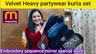 Meesho heavy velvet partywear outfits 🛍️🌸 sharara set,kurta set, honest review, Tryon