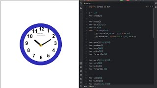 Python Turtle Wall Clock Design | Analog Clock Design (No Talking) #snake coding