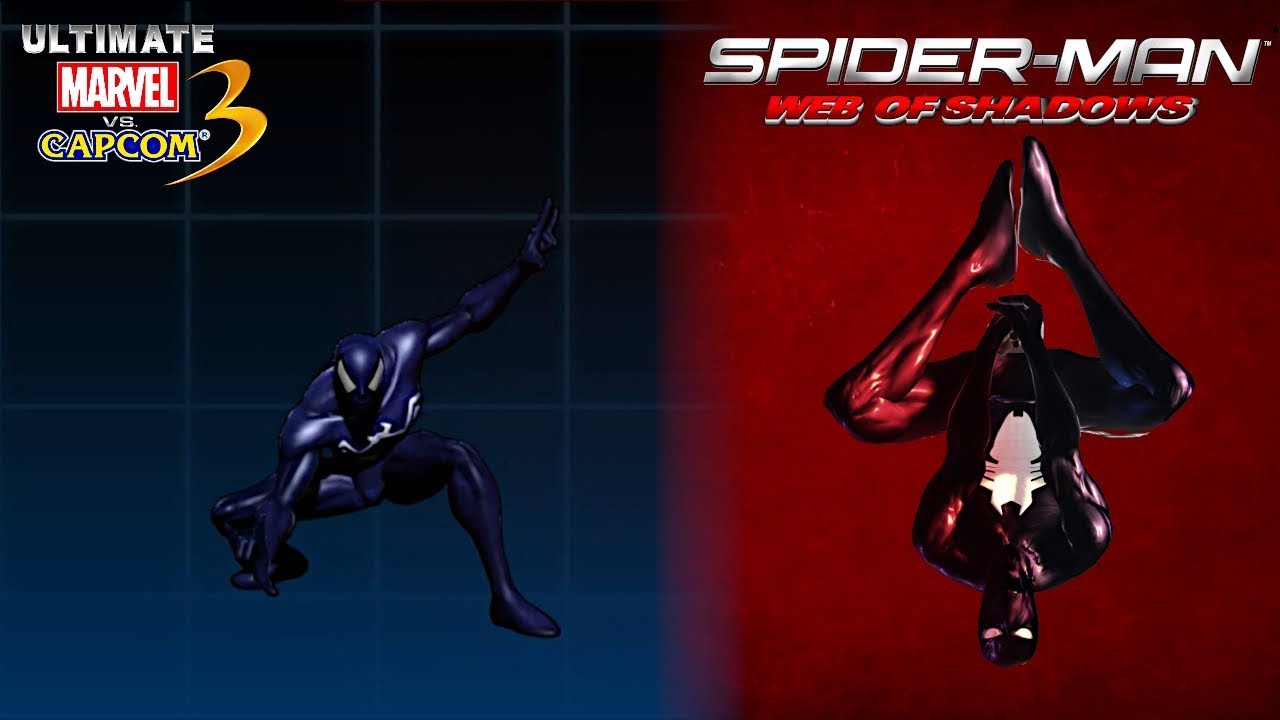 UMVC3 Symbiote Spider-Man (Web Of Shadows Ver.) Skin Mod Gameplay - YouTube