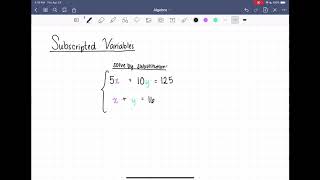 Algebra I - Subscripted Variables (Saxon Lesson 71B)
