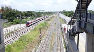 รถไฟฟ้าสายสีแดง วิ่งออกจากสถานีหลักหก(ม.รังสิต) SRT red line train