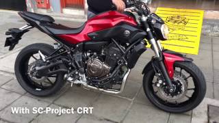 Yamaha MT 07 2016  sc project CRT  / Fz07 sound exauhst