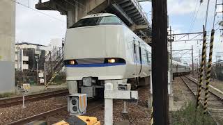 ◆出庫　12両編成　特急サンダーバード　宮原電車区　「一人ひとりの思いを、届けたい　JR西日本」◆