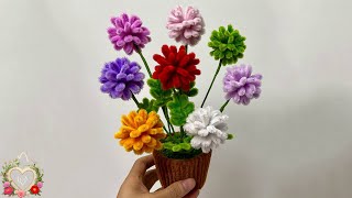 How to make PingPong chrysanthemum with Pipe cleaner ( chenille wire ) #hms2