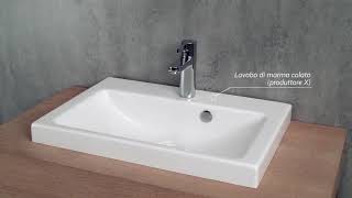 kvstore prova di resistenza tra un lavabo per bagno in resina di marmo e ceramica