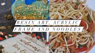 How To Make Resin Art + Decorating Acrylic Frame \u0026 Making Noodles | DIY with AZ