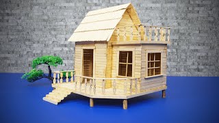Building a Cute Cabin using Popsicle Sticks as a Real House - Part 1