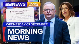 Social media ban comes into effect; PM under fire over big taxpayer spending | 9 News Australia