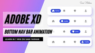 Bottom navigation bar animation in adobe XD uiux