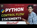 Python Control Flow Concept in Telugu #python #controlstatements