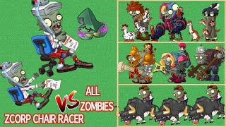 PvZ 2 Gameplay | New Zombie Zcorp Chair Racer Vs All Zombies Vs All Gargantuar