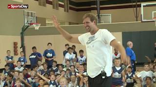 Dirk Nowitzki surprises kids at Mavs Basketball Academy