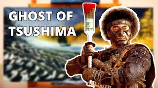 Video Game Fanart - Painting Ghost of Tsushima like Bob Ross