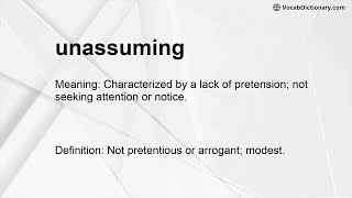unassuming Meaning