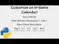 Python Tkinter Tutorial | How to Customize an In Game Calendar with CQCalendar