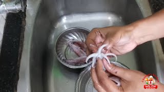 கனவா மீன் சுத்தம்  செய்வது எப்படி | kanava fish cleaning in tamil | squid cleaning | kanava cleaning