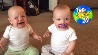 😆 Twin Baby Girls Fight over Pacifier | Funny Fails | AFV Top 10