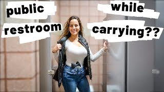 USING A PUBLIC RESTROOM WHILE CARRYING A GUN | How to deal with it using different holsters!