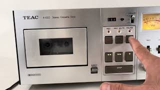 TEAC A-650 Stereo Cassette Deck Recorder - For Parts