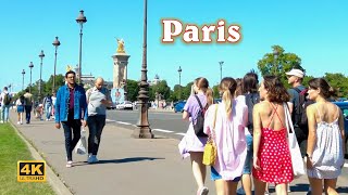[4K] Paris Walks, Pont Alexandre III, Paris Seine , June 12, 2022