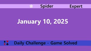 Microsoft Solitaire Collection | Spider Expert | January 10, 2025 | Daily Challenges