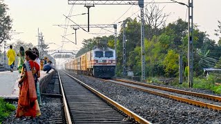 continuous honking high speed down hool express warns couple on railway track