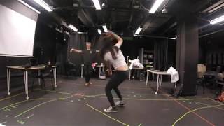 [Kinect/Max msp] Body-controlled-sound Interactive Dance Piece Rehearsal