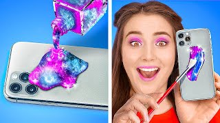 COOL PHONE DIY TRICKS! SNEAKING YOUR PHONE || School Hacks And Funny Situations by 123 GO! Genius