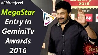 Chiranjeevi Entry In Gemini Tv Awards 2016 || Chiranjeevi Surender Reddy Movie Opening