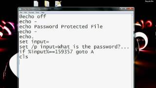 Legacy's Tutorial on How to Create a Password Protected Batch File