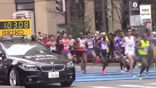 東京マラソン2015 中間点 エリートの部　Tokyo Marathon (Half Point)