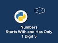 numbers starts with and has only 1 digit 3 in python 😀