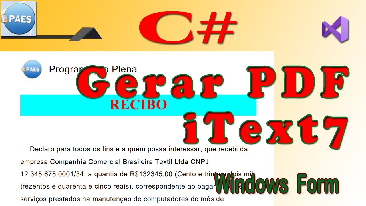 C Gerar Pdf Com Itext7 C Sharp Windows Form Youtube