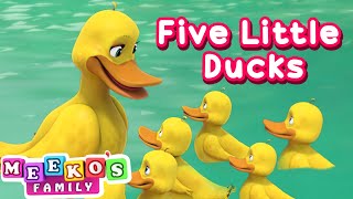 Animal Songs for Kids | Five Little Ducks | Meeko's Family😻😇