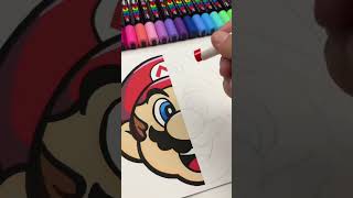 Drawing Mario but in 2 Different Styles with POSCAs #mariobros
