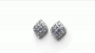 Johareez 1.31CTW Genuine Tanzanite \u0026 Diamond .925 Sterling Silver Earrings