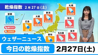 今日の乾燥指数 2月27日（土）