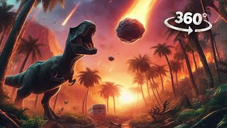 360° Dinosaurs Extinction: Asteroid Rain, Tsunami and Wildfires  VR 360 Video 4K Ultra HD