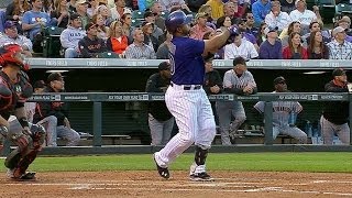 Rosario blasts a three-run shot to left field