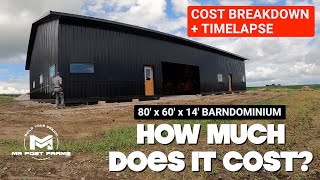 Barndominium Cost Breakdown + Full Timelapse | 80' x 60' x 14'