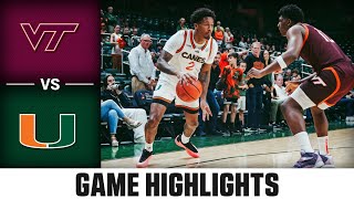 Virginia Tech vs. Miami Game Highlights | 2024-25 ACC Men's Basketball