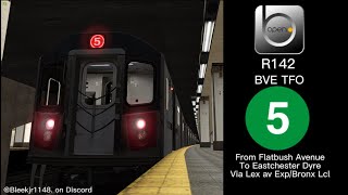 OpenBVE TFO Showcase v2: R142 5 train from Flatbush Avenue To Eastchester Dyre Avenue (Bronx Local)