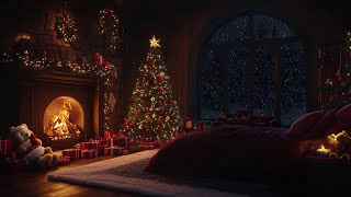 🎄Calm Christmas Atmosphere | Cozy Fireplace \u0026 Gentle Winter Winds for Relaxation❄️