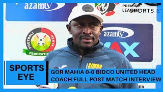 Bidco United Head Coach Anthony Akhulia Reacts To Gor Mahia Draw| Gor Mahia vs Bidco United