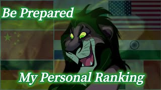 [1k special] Be Prepared - My Personal Ranking