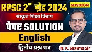 RPSC 2nd Grade 2024 2nd Paper ENGLISH Paper Solution Sankrit Shiksha Vibhag | Mission Institute