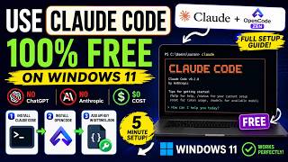 How to Use Claude Code FREE on Windows 11 (No Anthropic API, No ChatGPT, 0$ Cost)
